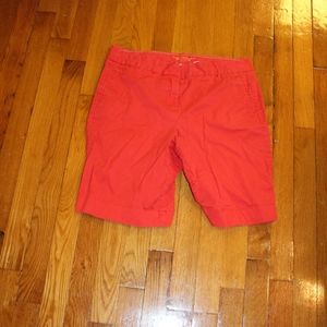 J. Crew bright red Bermuda shorts